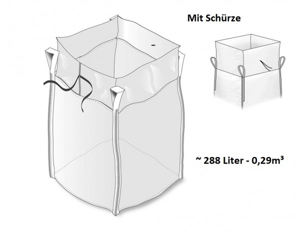 Big Bag 60 x 60 x 80 cm mit Schürze