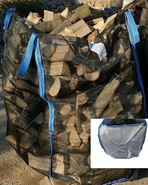 Premium Holzbag 100x100x100cm Sternboden, Holz BigBag